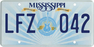MS license plate LFZ042