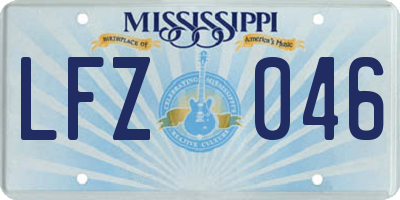 MS license plate LFZ046