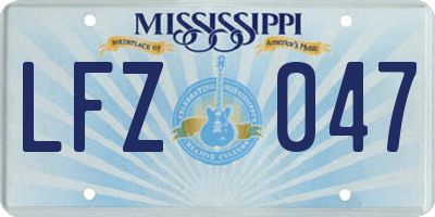 MS license plate LFZ047