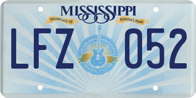 MS license plate LFZ052