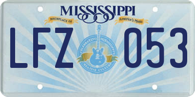MS license plate LFZ053