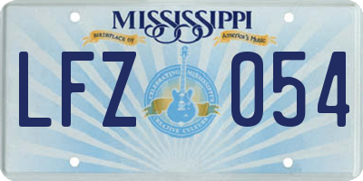MS license plate LFZ054