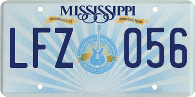 MS license plate LFZ056