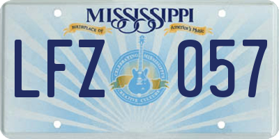 MS license plate LFZ057