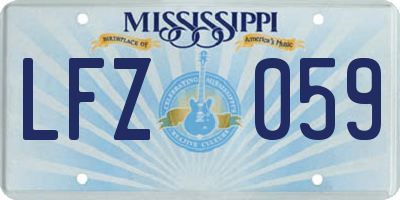 MS license plate LFZ059