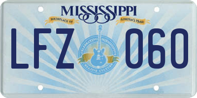 MS license plate LFZ060