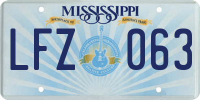 MS license plate LFZ063