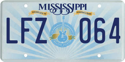 MS license plate LFZ064