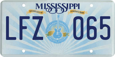 MS license plate LFZ065