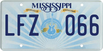 MS license plate LFZ066