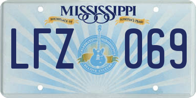 MS license plate LFZ069