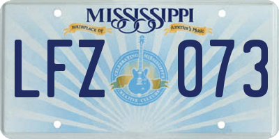 MS license plate LFZ073