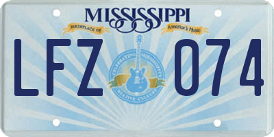 MS license plate LFZ074