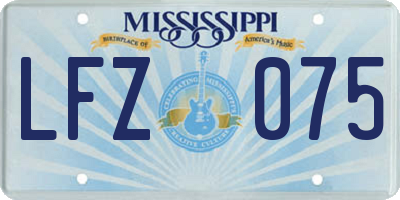 MS license plate LFZ075