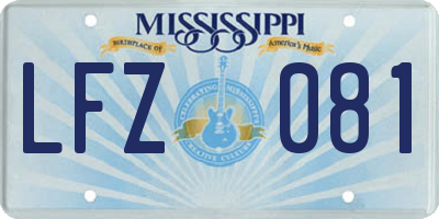 MS license plate LFZ081