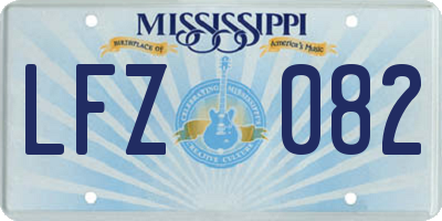 MS license plate LFZ082