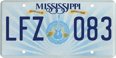 MS license plate LFZ083