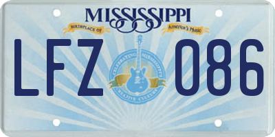 MS license plate LFZ086