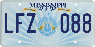 MS license plate LFZ088