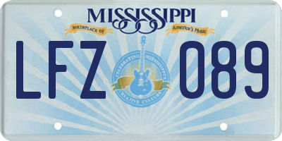 MS license plate LFZ089