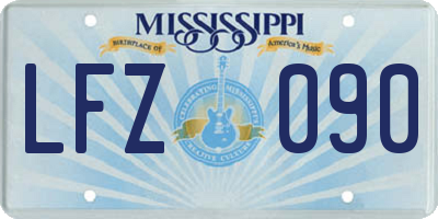 MS license plate LFZ090