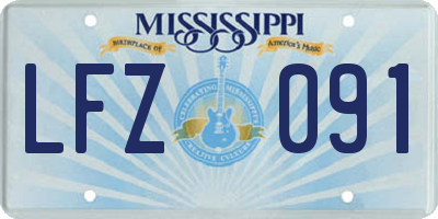 MS license plate LFZ091