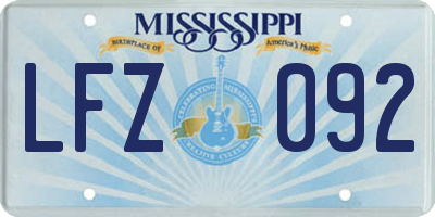 MS license plate LFZ092