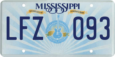 MS license plate LFZ093