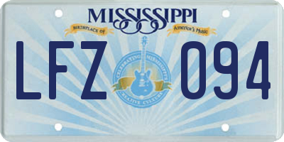 MS license plate LFZ094