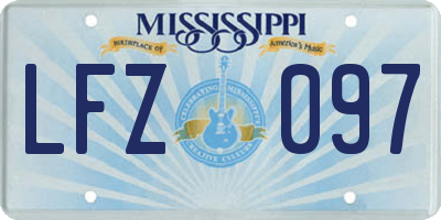 MS license plate LFZ097
