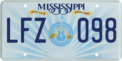 MS license plate LFZ098