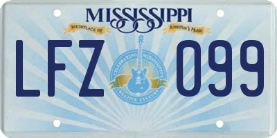 MS license plate LFZ099
