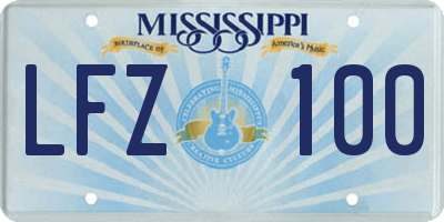 MS license plate LFZ100