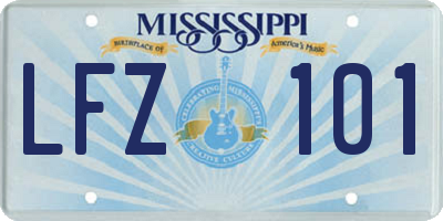 MS license plate LFZ101