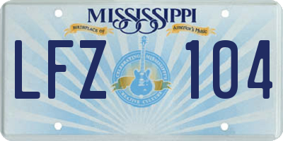 MS license plate LFZ104