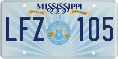 MS license plate LFZ105
