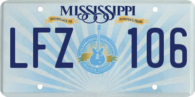 MS license plate LFZ106