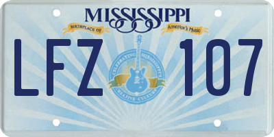 MS license plate LFZ107