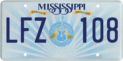 MS license plate LFZ108