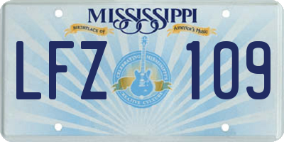 MS license plate LFZ109