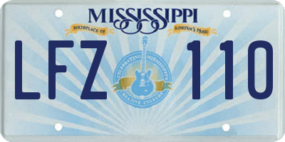 MS license plate LFZ110