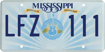 MS license plate LFZ111