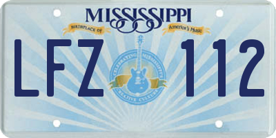 MS license plate LFZ112