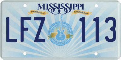 MS license plate LFZ113