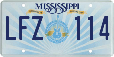 MS license plate LFZ114