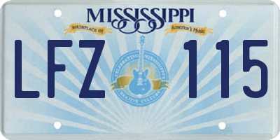MS license plate LFZ115
