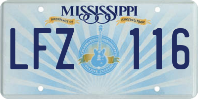 MS license plate LFZ116