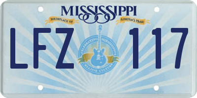 MS license plate LFZ117