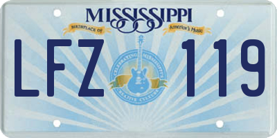 MS license plate LFZ119