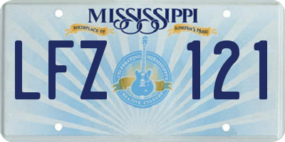 MS license plate LFZ121